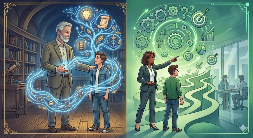 A diferença entre mentor e coach